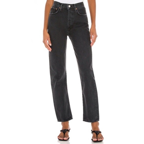 Agolde Denim - Agolde 90's Pinch Waist Jeans in Black Tea